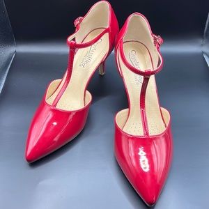 Cityclassified Red Patent Bahia T-Strap Pumps / Heels New Womens Size 8.5